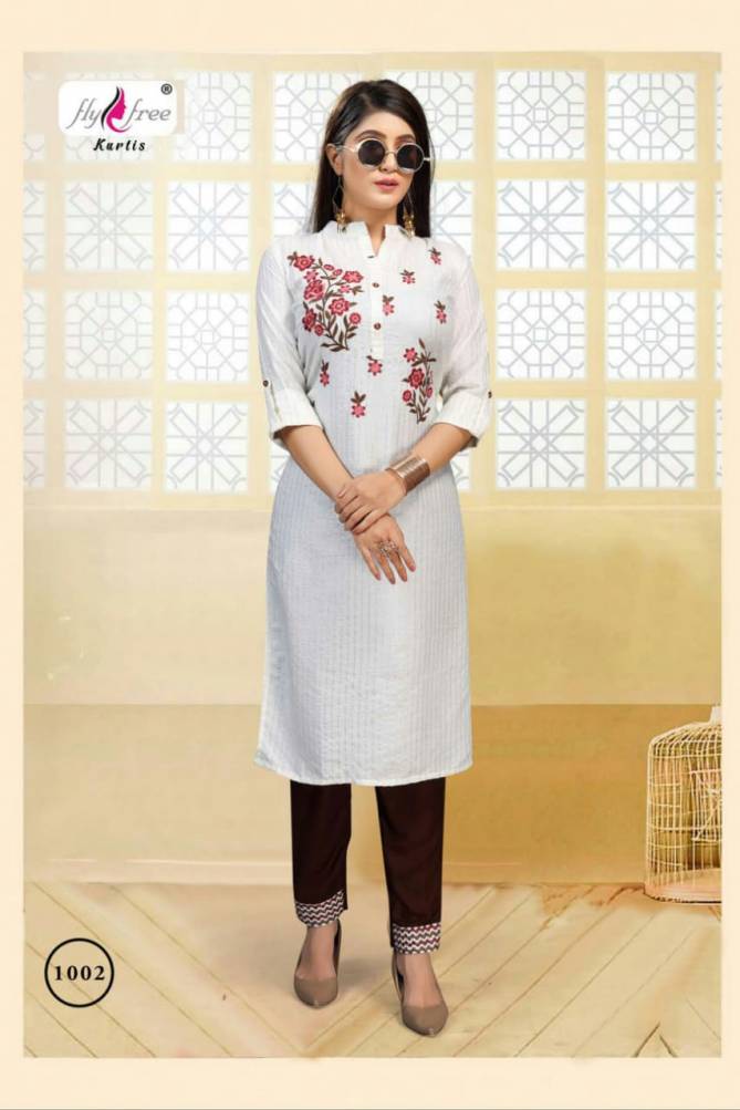 Fly Free Voilet 2 Heavy Rayon  Lurex With Embroideral Work Latest Fancy Designer Top With pant Collection